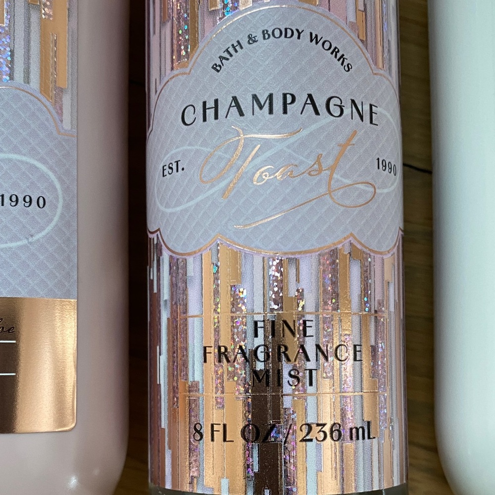 Bath & Body Works Champagne Toast Body Care Trio - Pink and White - Picture 4 of 8